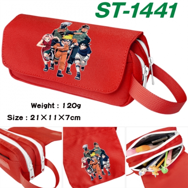 Naruto Anime waterproof canvas portable double-layer pencil bag cosmetic bag 21x11x7cm