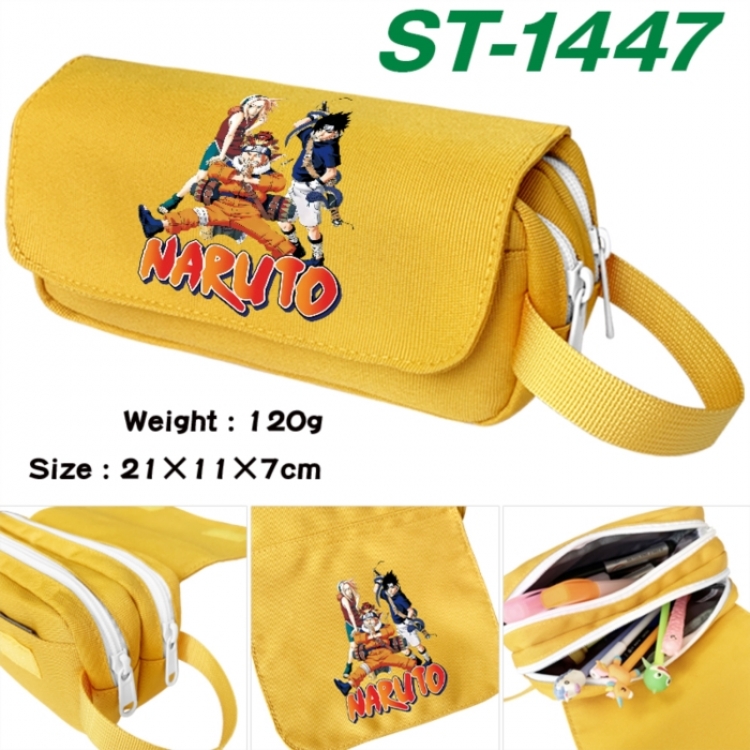 Naruto Anime waterproof canvas portable double-layer pencil bag cosmetic bag 21x11x7cm