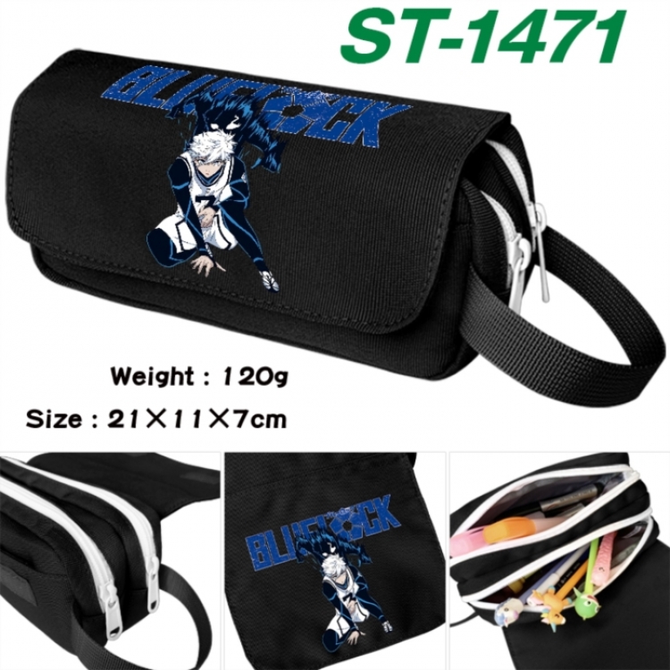BLUE LOCK Anime waterproof canvas portable double-layer pencil bag cosmetic bag 21x11x7cm