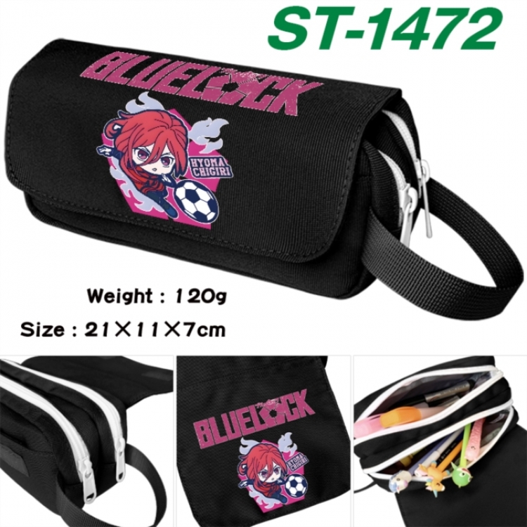 BLUE LOCK Anime waterproof canvas portable double-layer pencil bag cosmetic bag 21x11x7cm