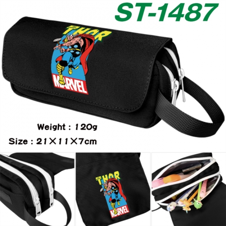 Marvel Anime waterproof canvas portable double-layer pencil bag cosmetic bag 21x11x7cm