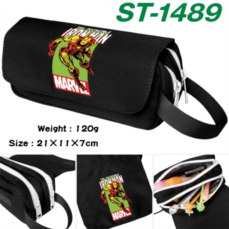 Marvel Anime waterproof canvas portable double-layer pencil bag cosmetic bag 21x11x7cm