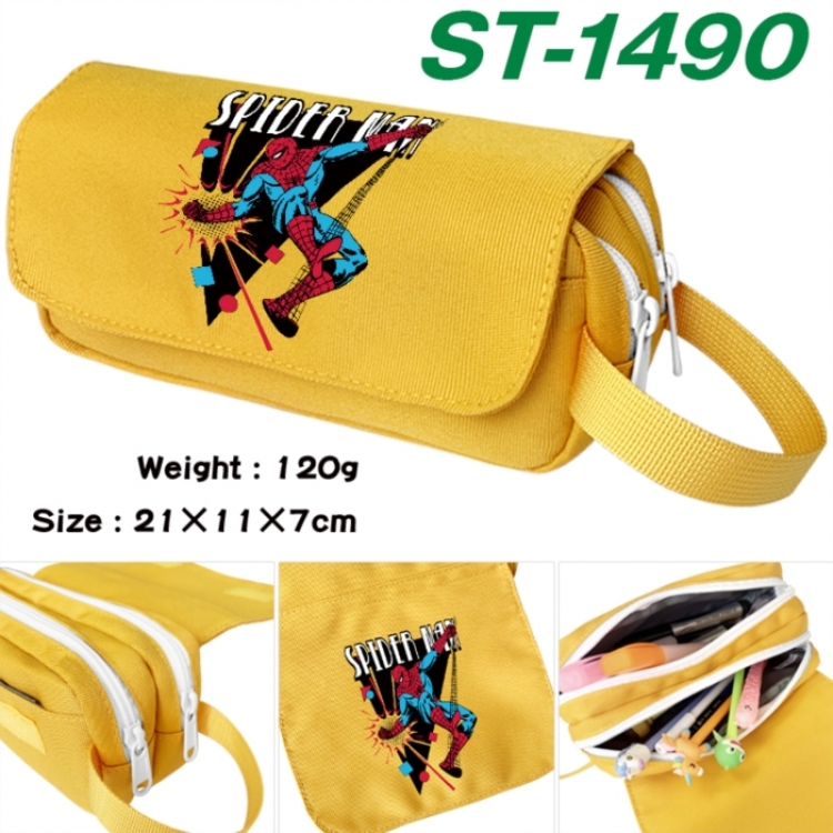 Marvel Anime waterproof canvas portable double-layer pencil bag cosmetic bag 21x11x7cm