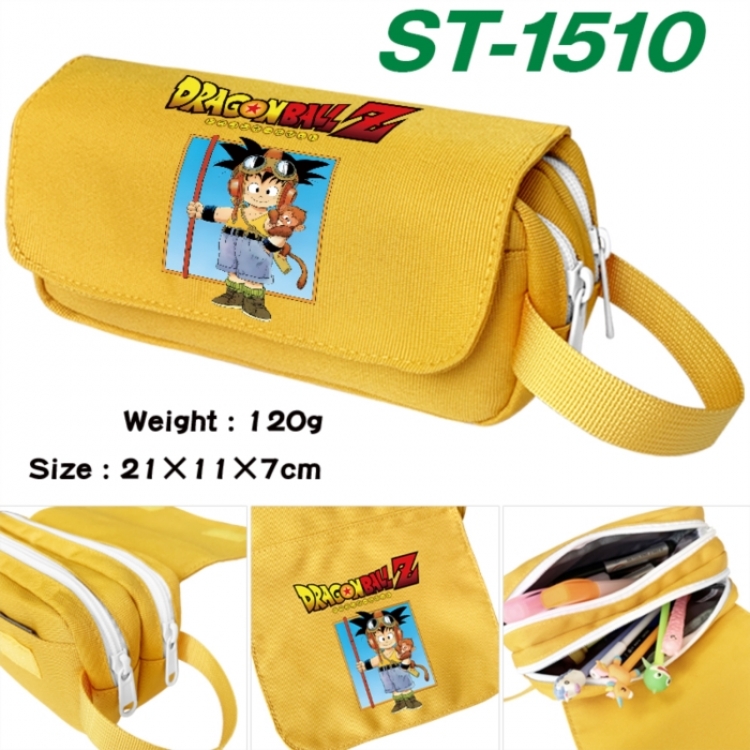 DRAGON BALL Anime waterproof canvas portable double-layer pencil bag cosmetic bag 21x11x7cm