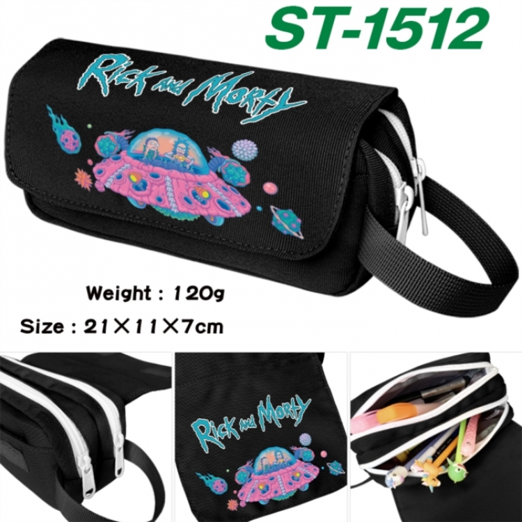 Rick and Morty Anime waterproof canvas portable double-layer pencil bag cosmetic bag 21x11x7cm