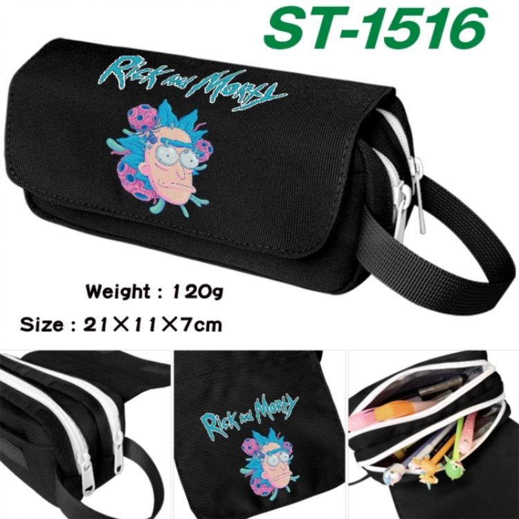 Rick and Morty Anime waterproof canvas portable double-layer pencil bag cosmetic bag 21x11x7cm