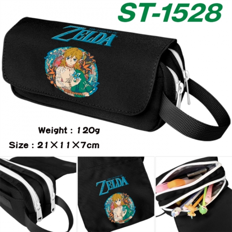 The Legend of Zelda Anime waterproof canvas portable double-layer pencil bag cosmetic bag 21x11x7cm