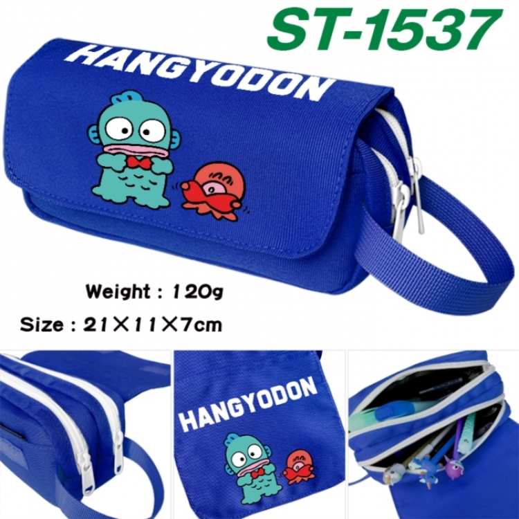 Sanrio Anime waterproof canvas portable double-layer pencil bag cosmetic bag 21x11x7cm