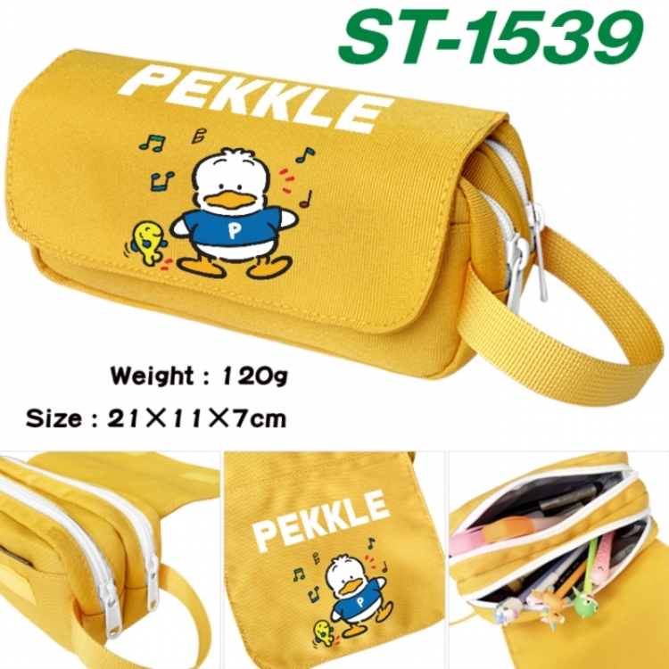 Sanrio Anime waterproof canvas portable double-layer pencil bag cosmetic bag 21x11x7cm