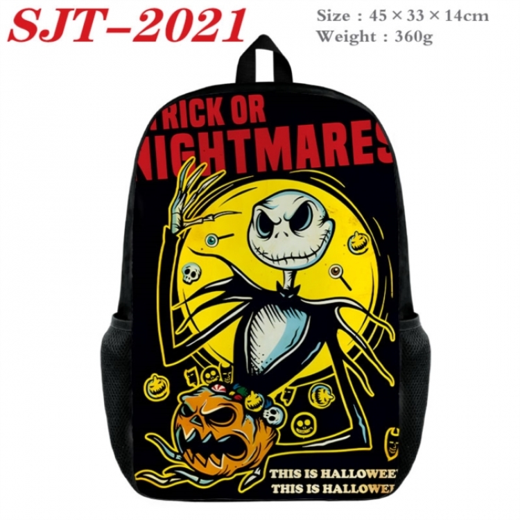 The Nightmare Before Christmas Anime nylon canvas backpack student backpack 45x33x14cm