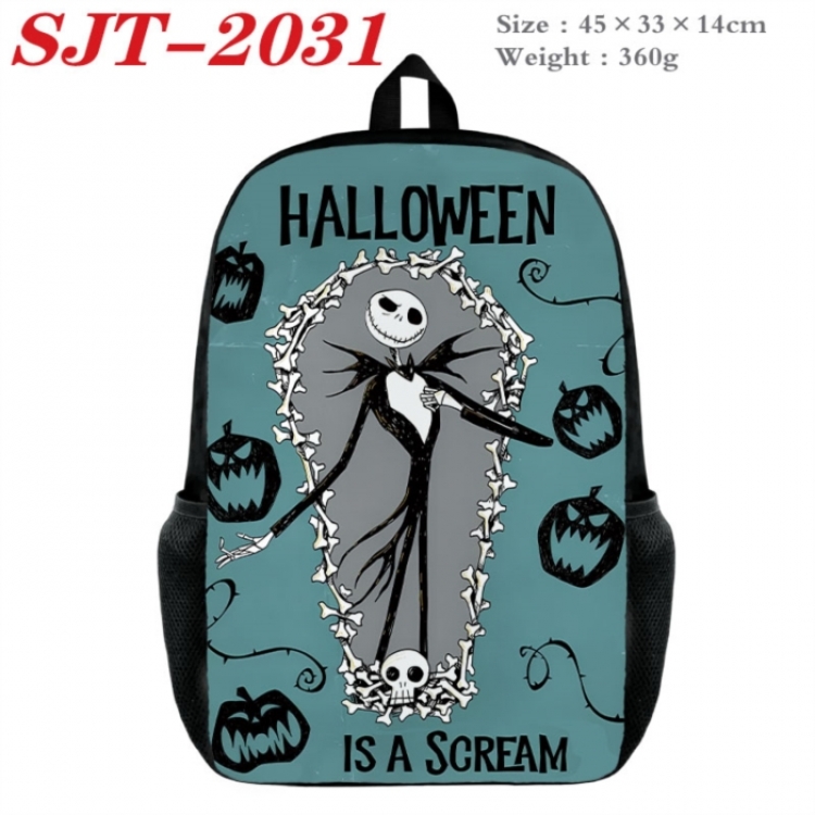 The Nightmare Before Christmas Anime nylon canvas backpack student backpack 45x33x14cm