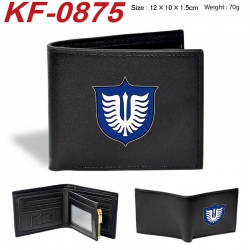 Berserk Anime peripheral black brown leather double fold wallet 12X10X1.5CM 70g