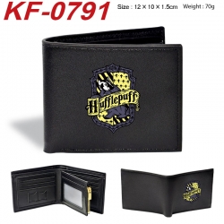 Harry Potter Anime peripheral black brown leather double fold wallet 12X10X1.5CM 70g