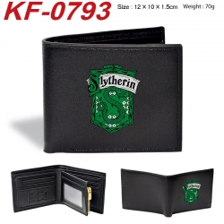 Harry Potter Anime peripheral black brown leather double fold wallet 12X10X1.5CM 70g