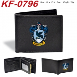 Harry Potter Anime peripheral black brown leather double fold wallet 12X10X1.5CM 70g