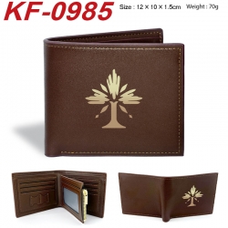 Honkai: Star Rail Anime peripheral black brown leather double fold wallet 12X10X1.5CM 70g