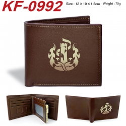 Honkai: Star Rail Anime peripheral black brown leather double fold wallet 12X10X1.5CM 70g