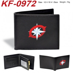 Stray Kids Anime peripheral black brown leather double fold wallet 12X10X1.5CM 70g