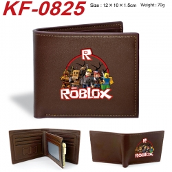 Roblox Anime peripheral black brown leather double fold wallet 12X10X1.5CM 70g