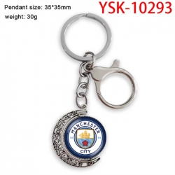 Football star Anime double-sided crystal rotating gemstone keychain pendant price for 5 pcs