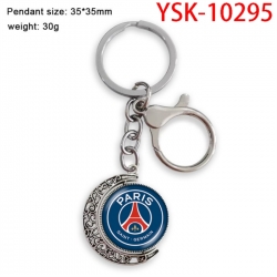 Football star Anime double-sided crystal rotating gemstone keychain pendant price for 5 pcs