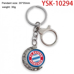 Football star Anime double-sided crystal rotating gemstone keychain pendant price for 5 pcs