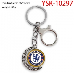 Football star Anime double-sided crystal rotating gemstone keychain pendant price for 5 pcs