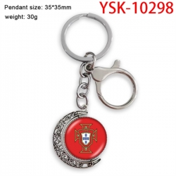 Football star Anime double-sided crystal rotating gemstone keychain pendant price for 5 pcs