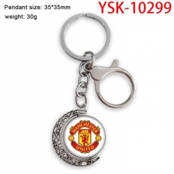 Football star Anime double-sided crystal rotating gemstone keychain pendant price for 5 pcs