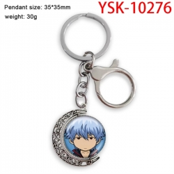 Gintama Anime double-sided crystal rotating gemstone keychain pendant price for 5 pcs