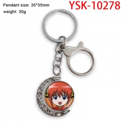 Gintama Anime double-sided crystal rotating gemstone keychain pendant price for 5 pcs