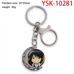 Gintama Anime double-sided crystal rotating gemstone keychain pendant price for 5 pcs