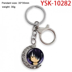 Gintama Anime double-sided crystal rotating gemstone keychain pendant price for 5 pcs