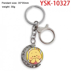 Winnie Anime double-sided crystal rotating gemstone keychain pendant price for 5 pcs