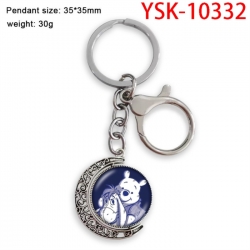 Winnie Anime double-sided crystal rotating gemstone keychain pendant price for 5 pcs