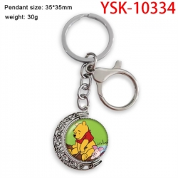 Winnie Anime double-sided crystal rotating gemstone keychain pendant price for 5 pcs