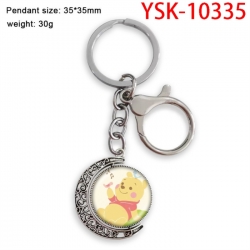 Winnie Anime double-sided crystal rotating gemstone keychain pendant price for 5 pcs