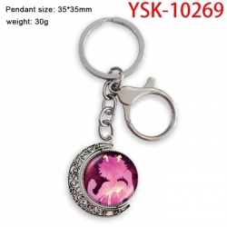 My Hero Academia Anime double-sided crystal rotating gemstone keychain pendant price for 5 pcs