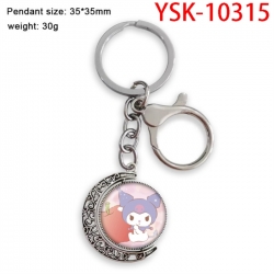 Sanrio Anime double-sided crystal rotating gemstone keychain pendant price for 5 pcs