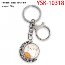 Sanrio Anime double-sided crystal rotating gemstone keychain pendant price for 5 pcs