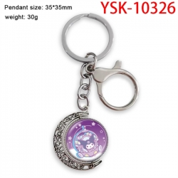 Sanrio Anime double-sided crystal rotating gemstone keychain pendant price for 5 pcs