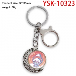 Sanrio Anime double-sided crystal rotating gemstone keychain pendant price for 5 pcs