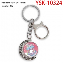 Sanrio Anime double-sided crystal rotating gemstone keychain pendant price for 5 pcs