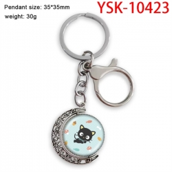 Sanrio Anime double-sided crystal rotating gemstone keychain pendant price for 5 pcs