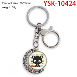 Sanrio Anime double-sided crystal rotating gemstone keychain pendant price for 5 pcs
