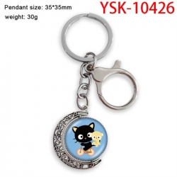 Sanrio Anime double-sided crystal rotating gemstone keychain pendant price for 5 pcs
