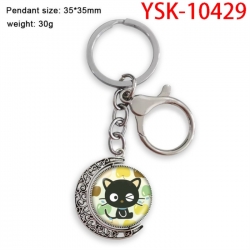 Sanrio Anime double-sided crystal rotating gemstone keychain pendant price for 5 pcs