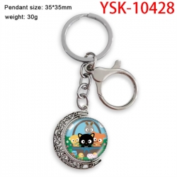 Sanrio Anime double-sided crystal rotating gemstone keychain pendant price for 5 pcs