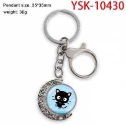 Sanrio Anime double-sided crystal rotating gemstone keychain pendant price for 5 pcs