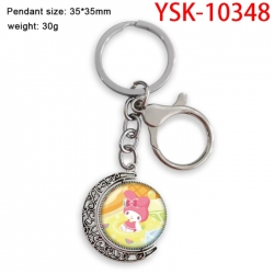 Melody Anime double-sided crystal rotating gemstone keychain pendant price for 5 pcs